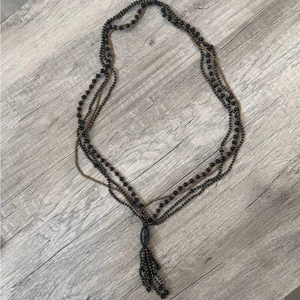 Black Gold Multi Layer Necklace
